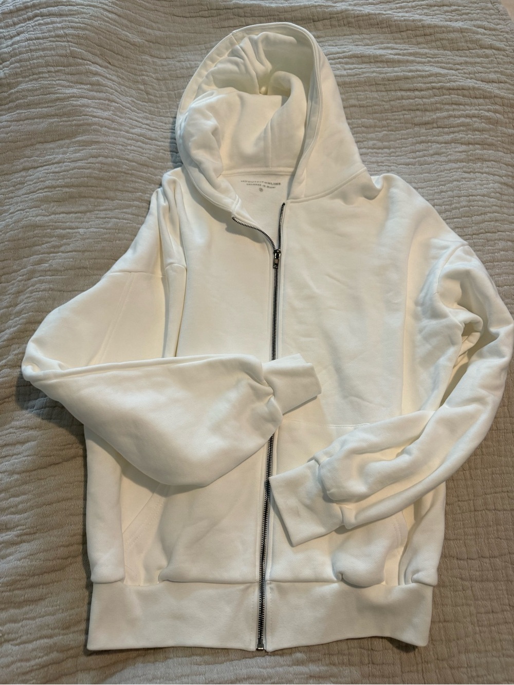 My Outfit Online White Zip-Up Hooded Jacket EUC 1373